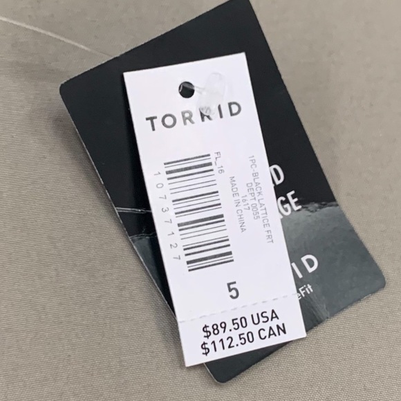 NWT! TORRID black lattice ruched one piece bathing suit, 5X. - Picture 8 of 9